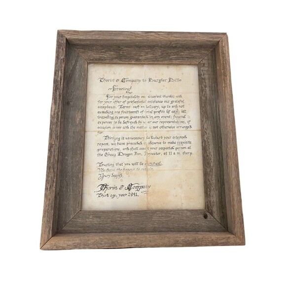 The Hobbit Thorins Invitation Hand Made Framed Picture Bilbo Thorin And Company - Picture 4 of 9